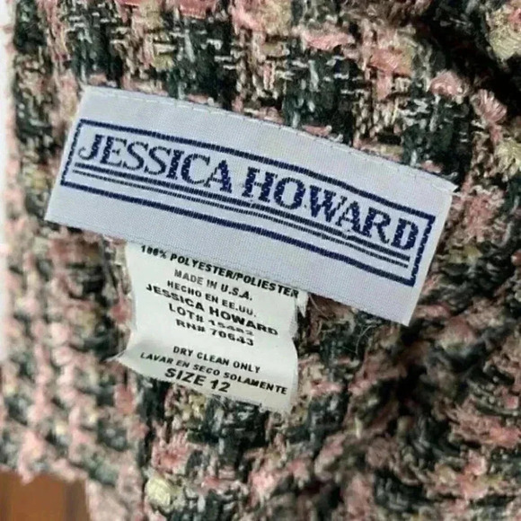 Vtg Jessica Howard blazer size 12 pink Gray tweed - Picture 11 of 12